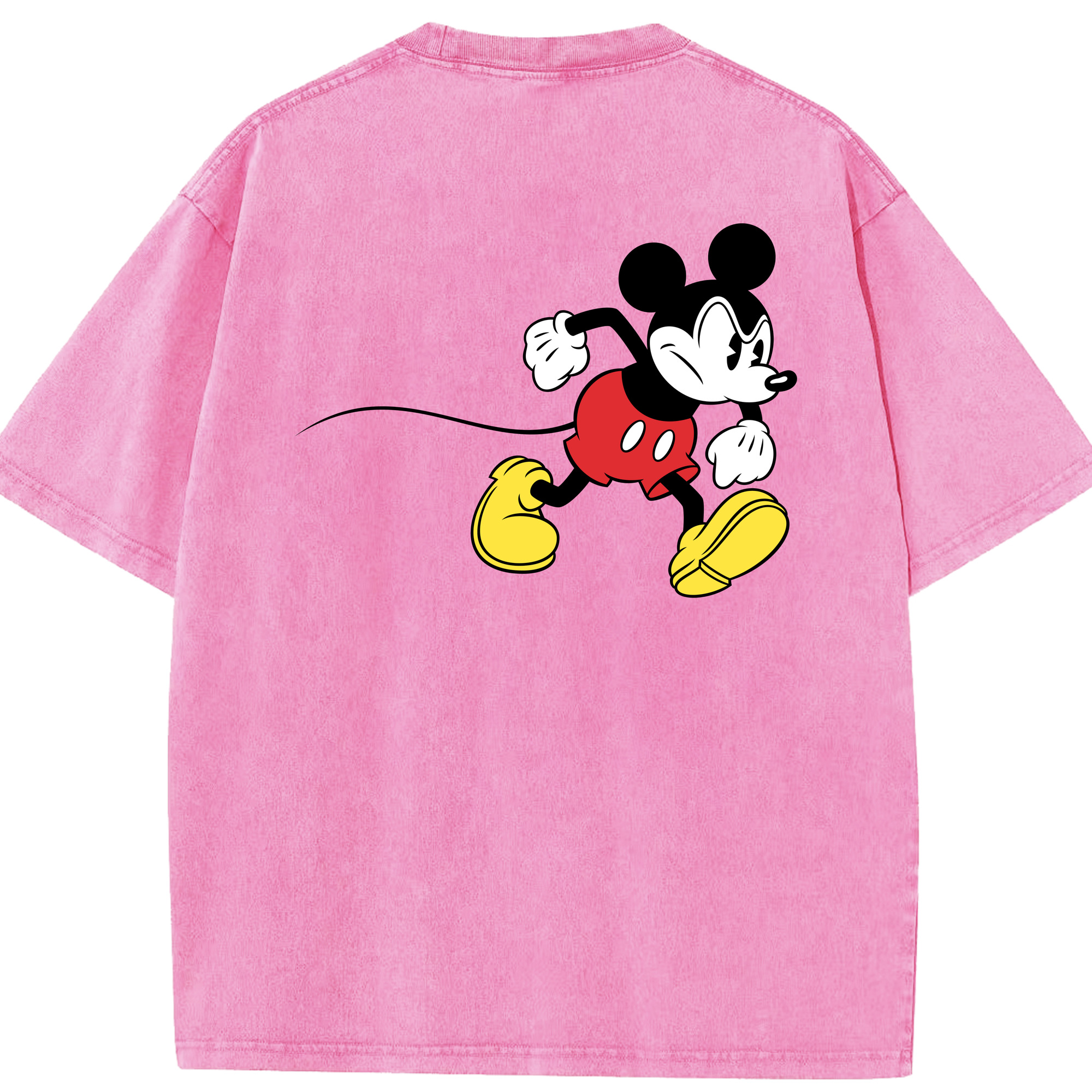 （画像用） ミッキーマウス Mickey Mouse 綿100% ヴィンテージ風 半袖Tシャツ（背面プリント）